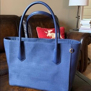 Dagne Dover Blue Signature Tote (Large)